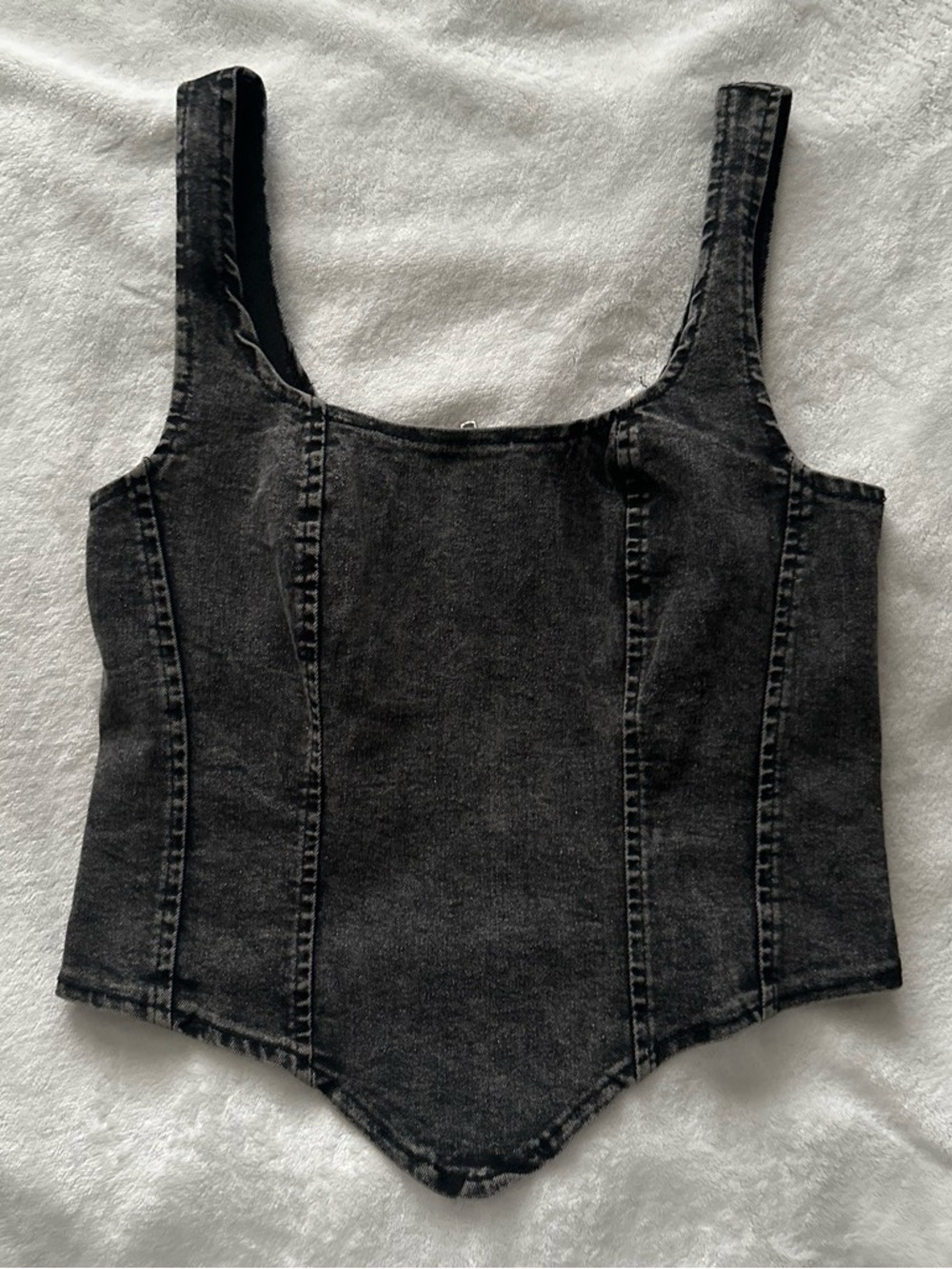 Shein Black Denim Corset Tank Top